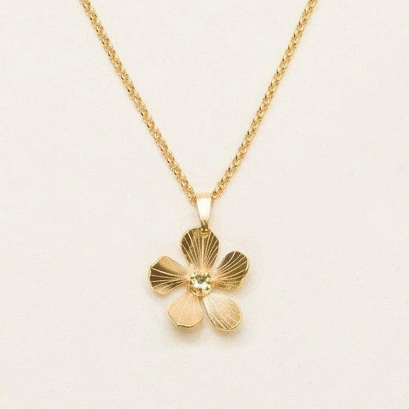 luxury chain necklaces for women -Plumeria Drop Necklace