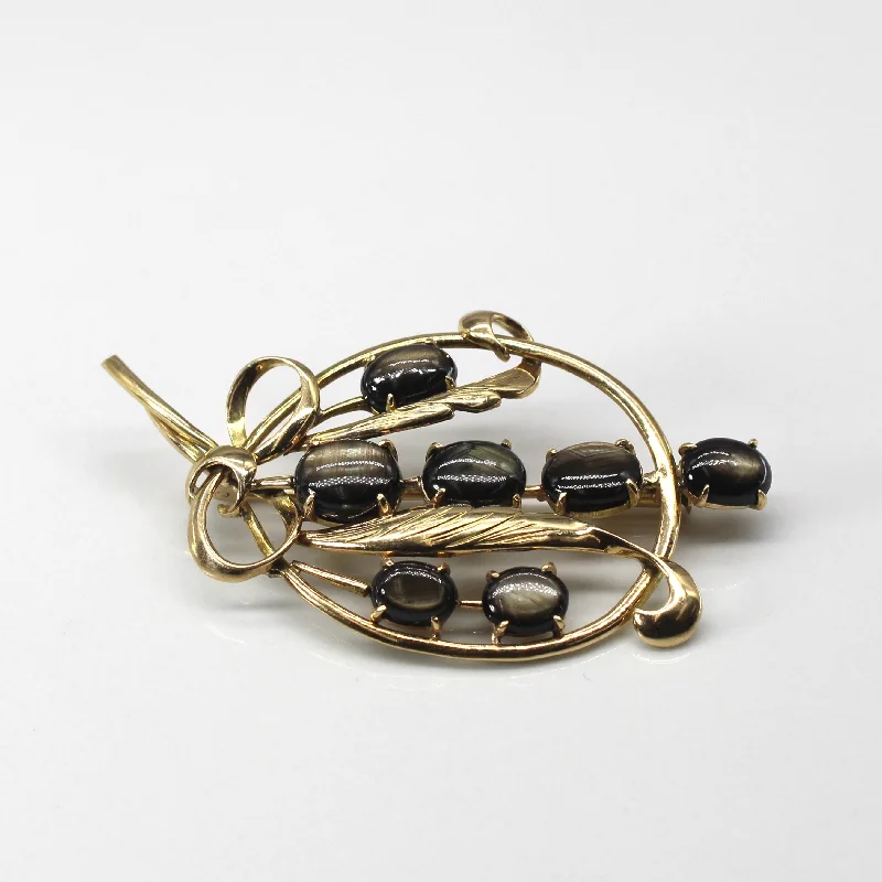 Black Star Sapphire Brooch | 6.00ctw |