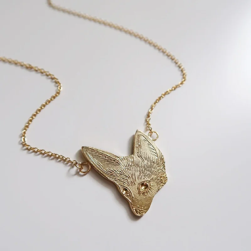 vintage-style necklaces for women -Fennec Fox Necklace