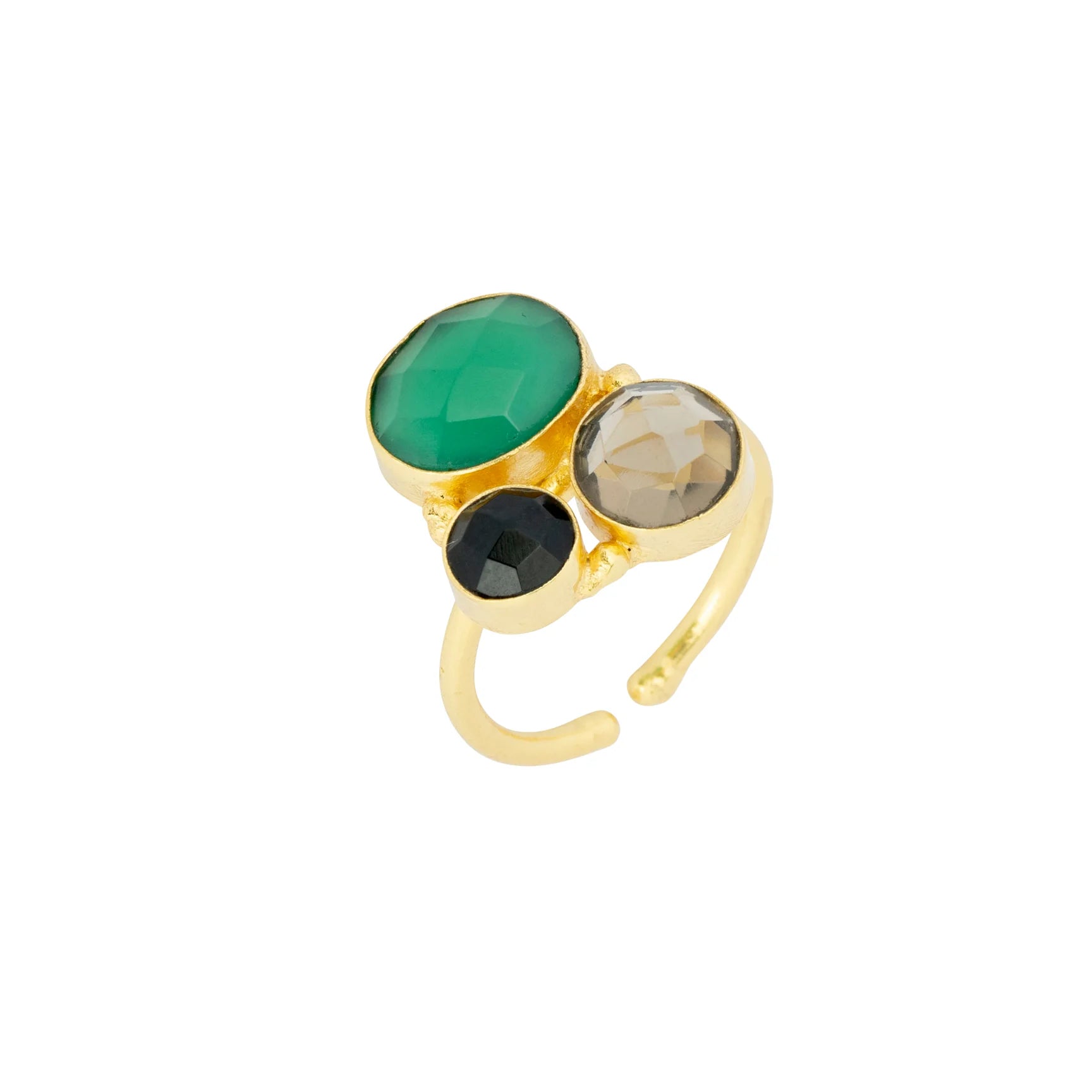 unique rings for women -Ashiana Florence Ring in Green & Black