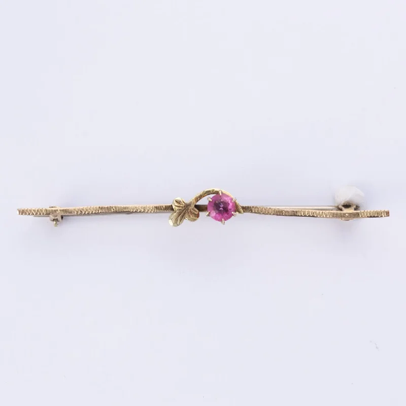 10k Round Paste Glass Brooch | 0.25ct