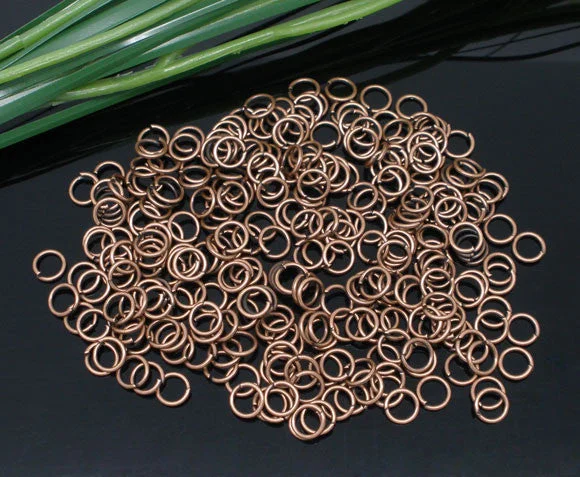 cocktail gemstone rings -Sexy Sparkles 1000 Pcs Copper Tone Open Jump Rings Findings 0.9x6mm