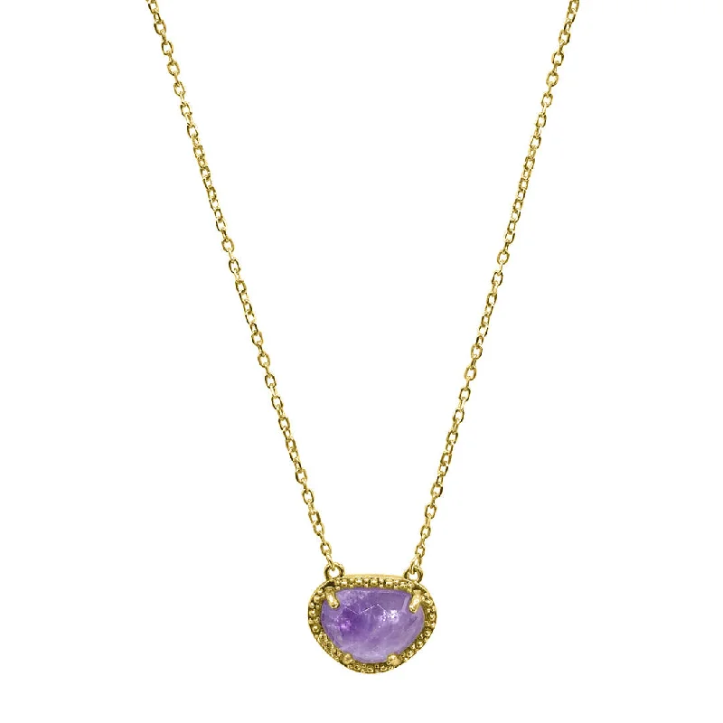 diamond necklaces for women -February Birthstone Necklace amethyst silver gold