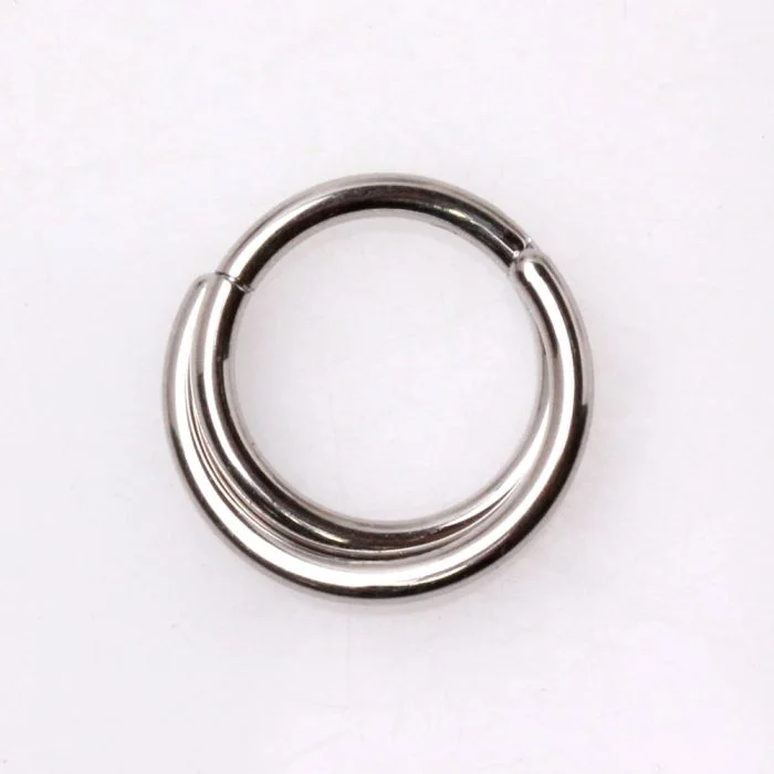 wedding ring sets for women -316L Stainless Steel Criss-Cross Hinged Clicker Ring