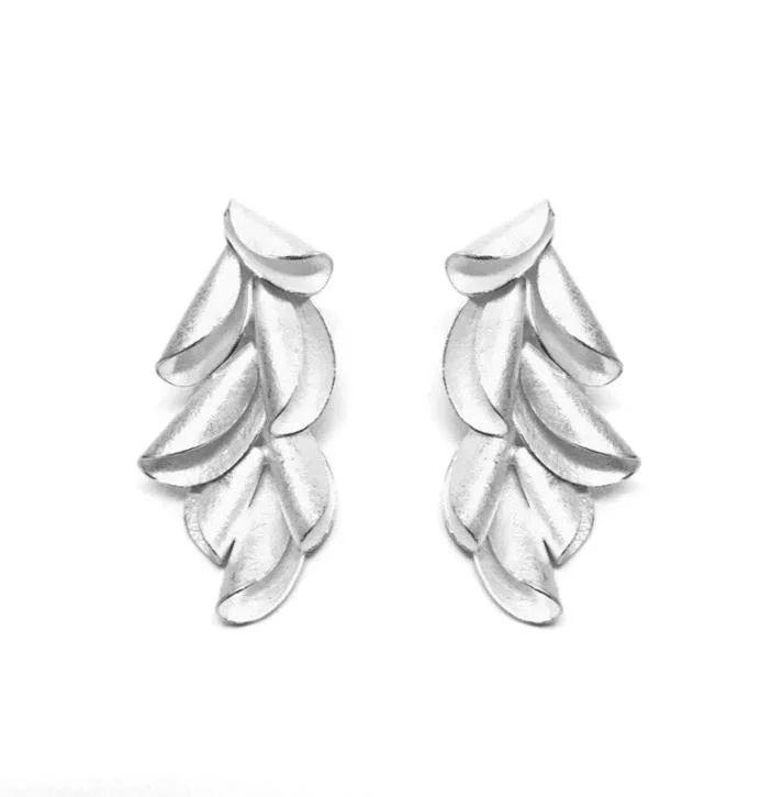 trendy earrings for women -Kayo Saito - Folded leaves earrings