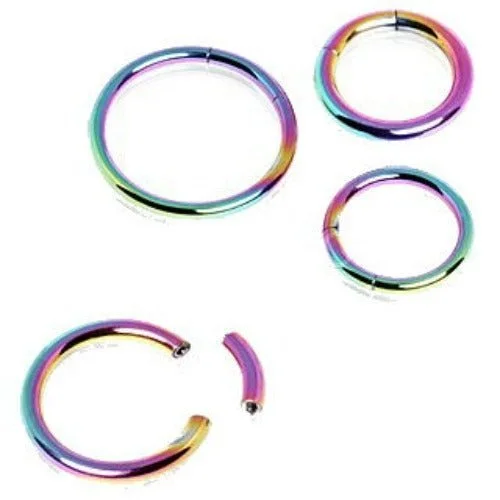 anniversary rings for women -Rainbow PVD Plated Circular Segment Ring