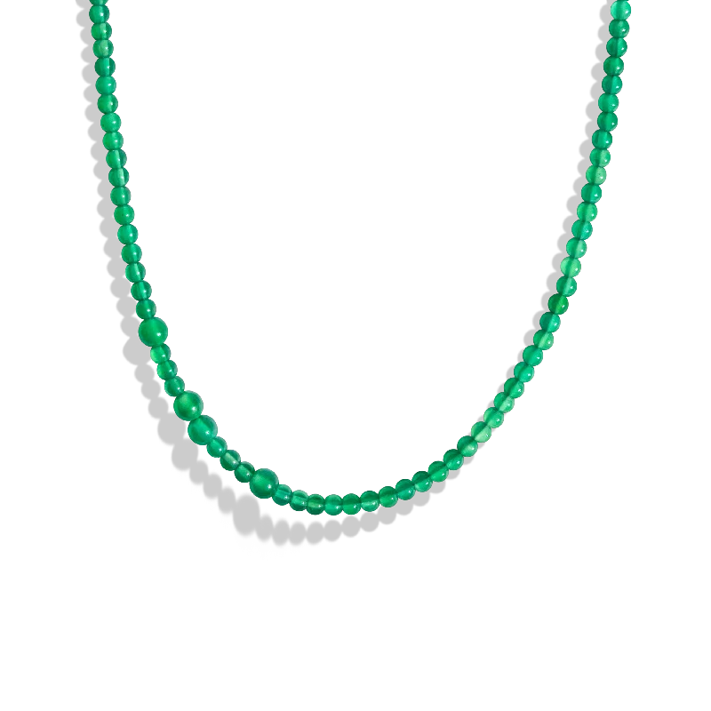 fashion gold necklaces for women -THE YUNA NECKLACE - Green quartz