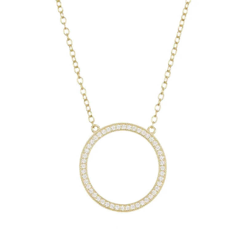 gemstone necklaces for women -14k Gold Plated Circular Necklace