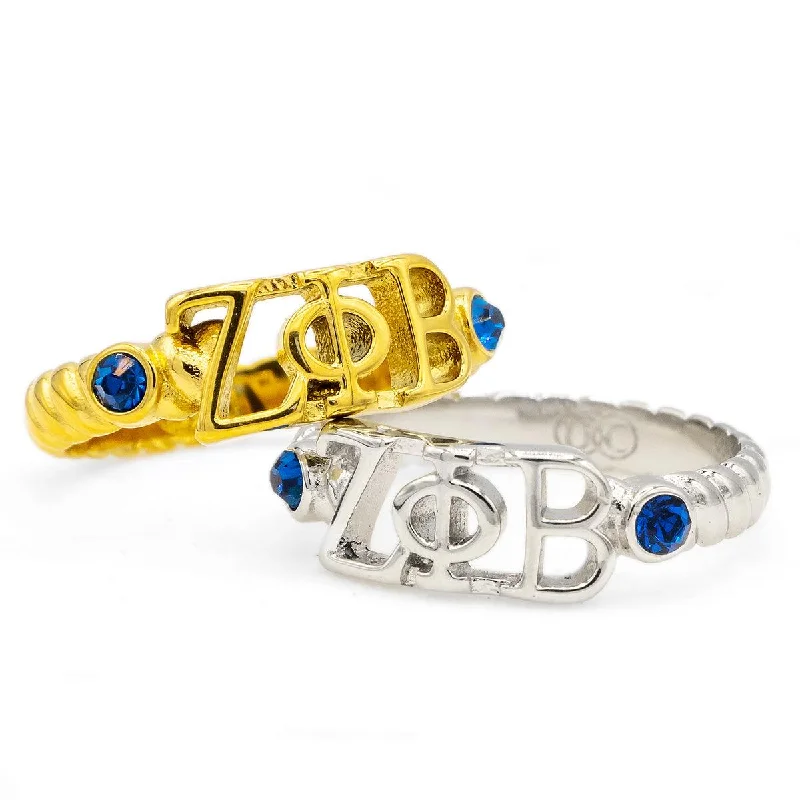 platinum rings for women -ZΦB Pave' Twist Ring (Stainless Steel)