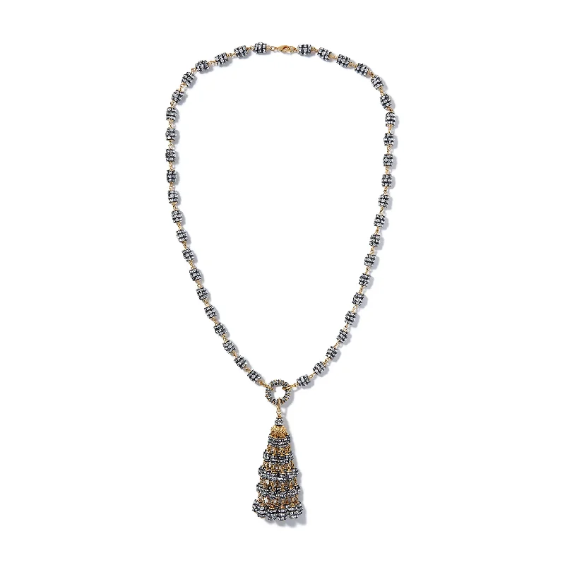 vintage-style necklaces for women -Tuxedo Tassel Necklace