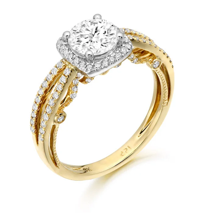 classic rings for women -Brilliant Cut Solitaire CZ Dress Ring - 9ct Gold