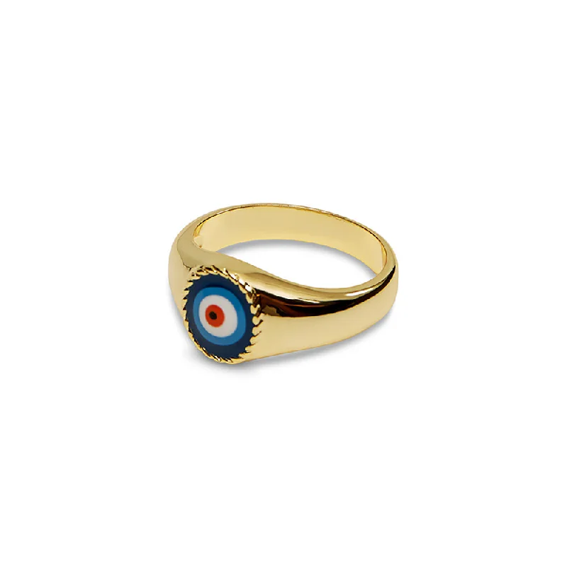 unique rings for women -THE SMALL EVIL EYE SIGNET RING