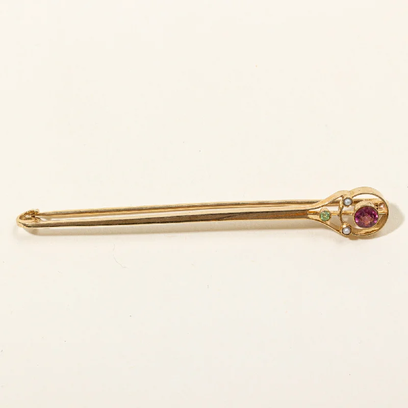 Multi Gemstone Pin | 0.39ctw |