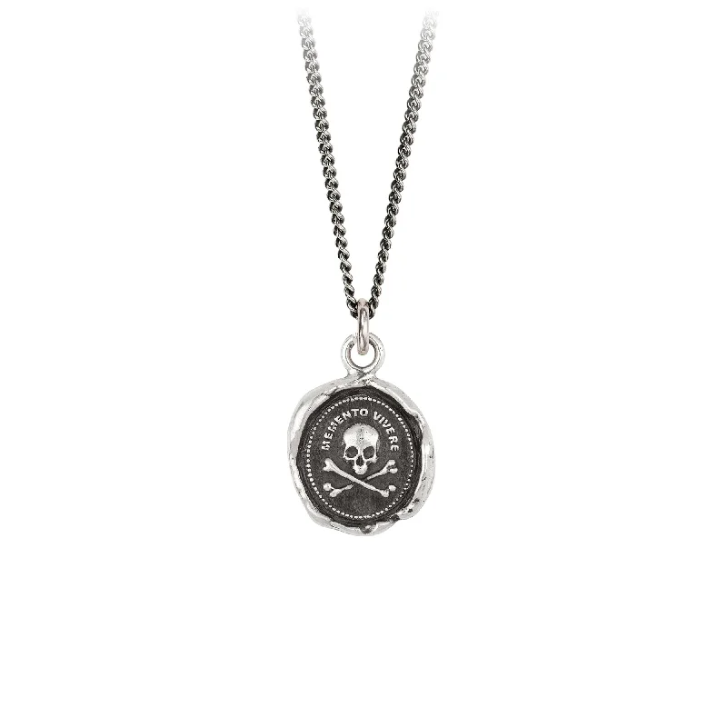 vintage pendant necklaces for women -Remember to Live Talisman