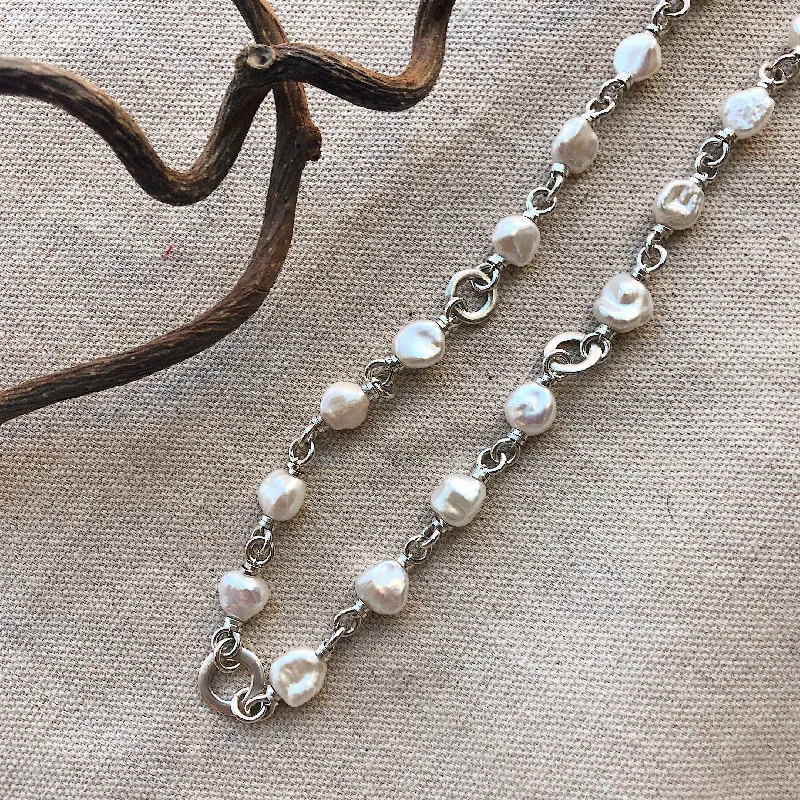 birthday gift necklaces for women -Keshi Pearl & Circlet Necklace