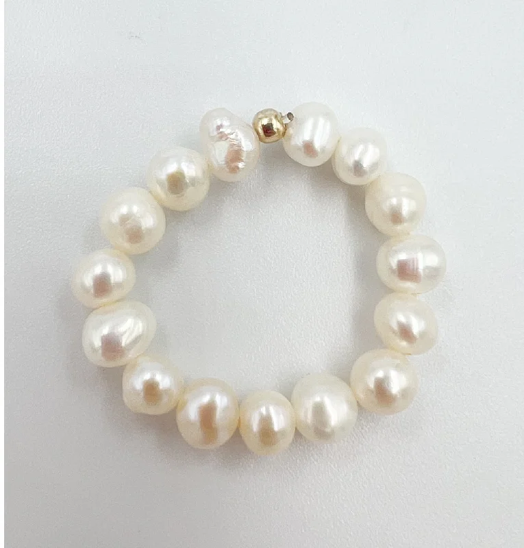 stylish wedding rings for women -Freshwater Pearl Ring 4mm