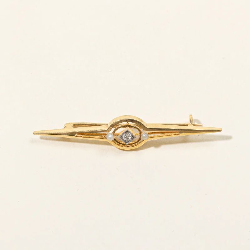 Old Mine Diamond & Seed Pearl Brooch | 0.02ct |