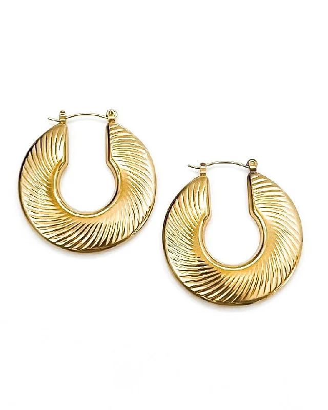 handmade earrings for women -Essie Textured Hoop Earrings