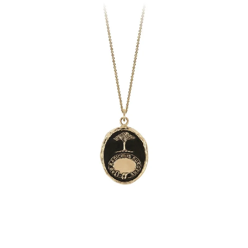 trendy necklaces for women -From the Roots Up 14k Gold Engravable Talisman