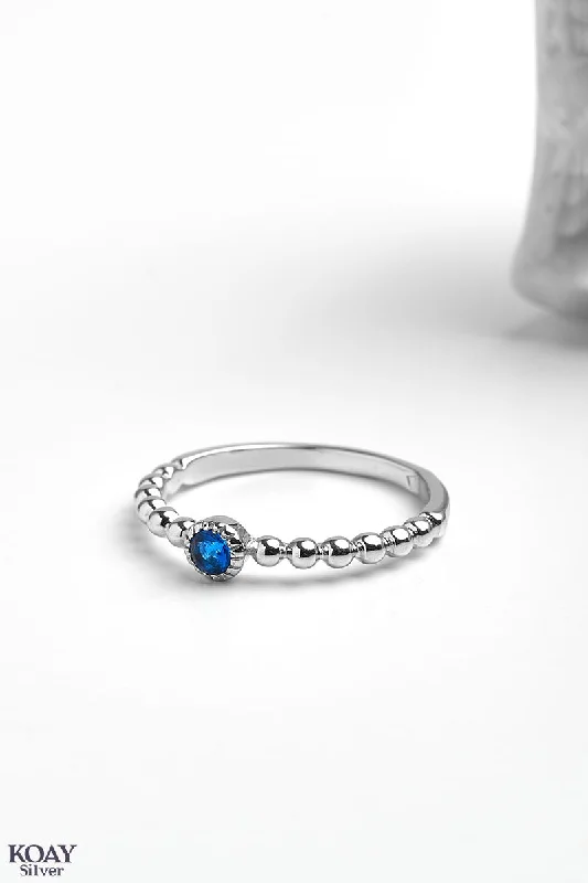 luxury diamond earrings for women -Zircon Ring (036-Blue)