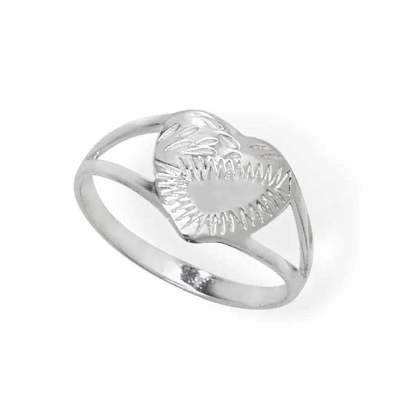 modern promise rings -Heart Kids Ring - Sterling Silver