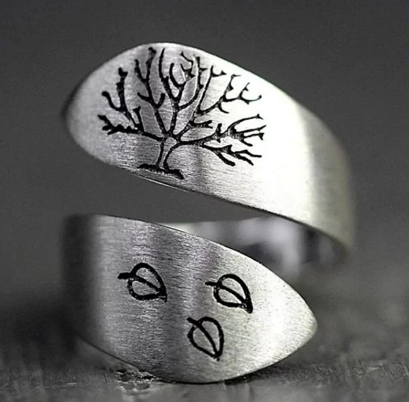 personalized rings for women -Fall Foliage Adjustable Ring