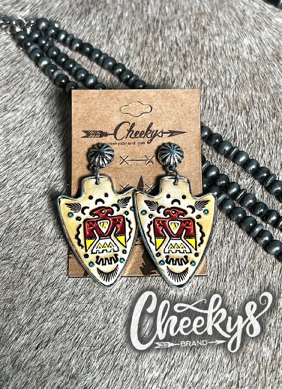 modern earrings for women -Thunderbird Arrowhead Post Earrings