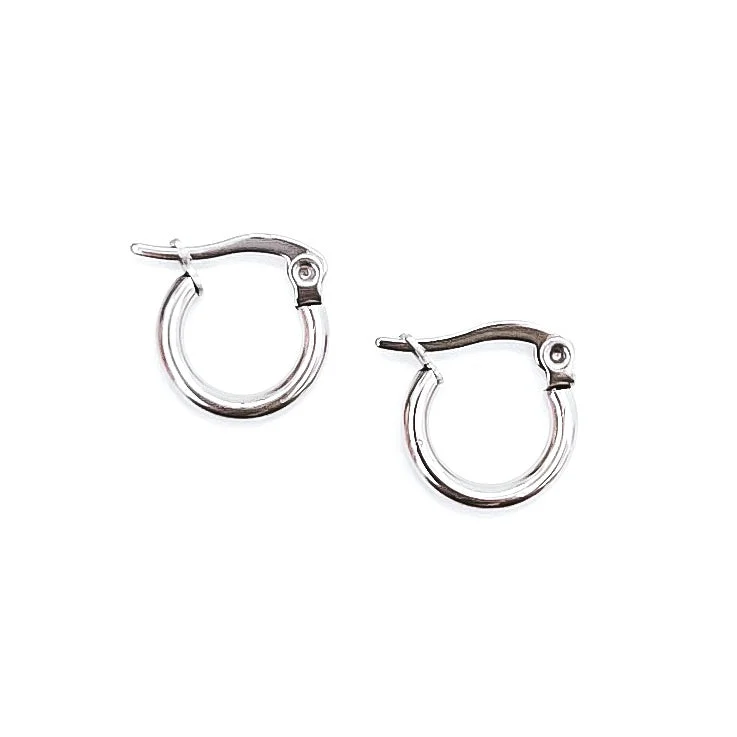 clip-on earrings for women -Elik Silver Hoop Earrings