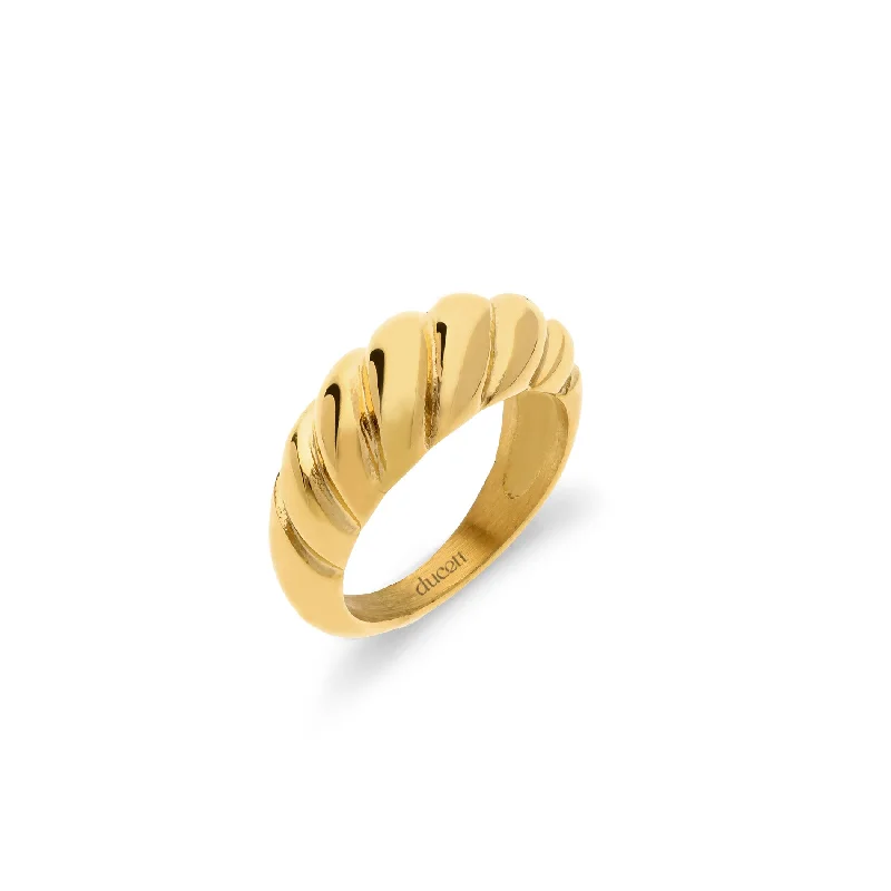 unique rings for women -Croissant ring gold