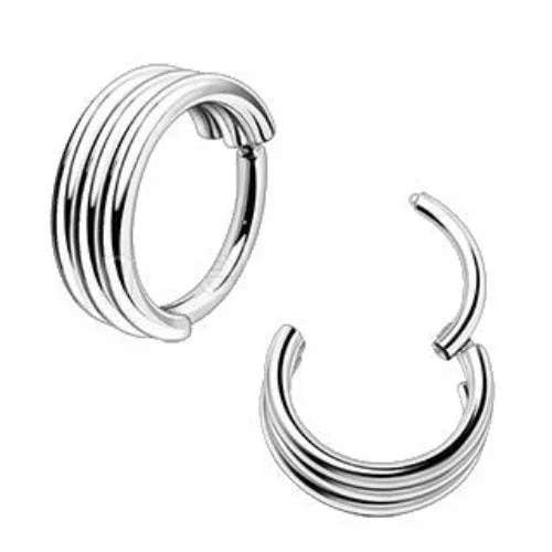 stylish wedding rings for women -316L Stainless Steel Triple Seamless Clicker Ring