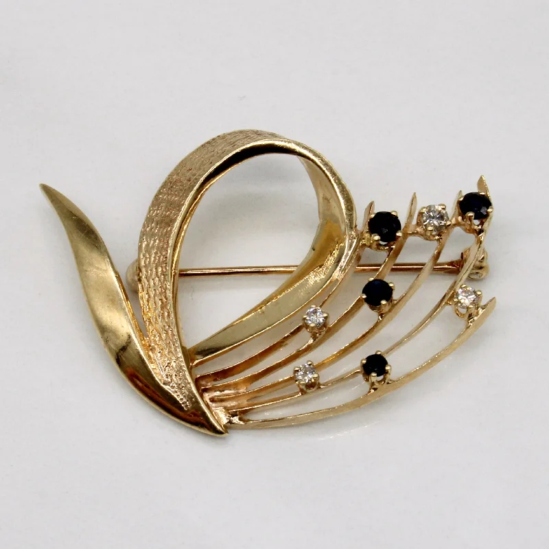 Sapphire & Diamond Brooch | 0.20ctw, 0.10ctw |