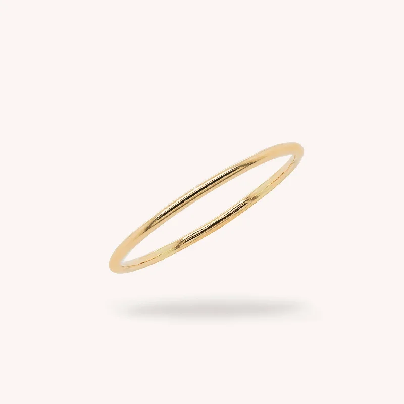 double band rings for women -10K Solid Gold Stacker Ring