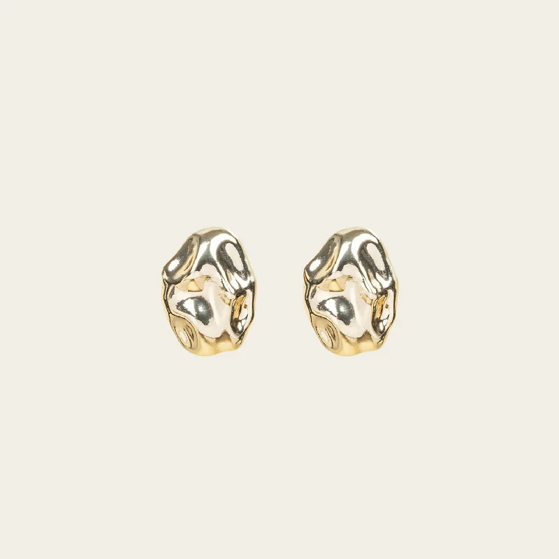 gold earrings for women -Amaya Clip On Earrings in Gold