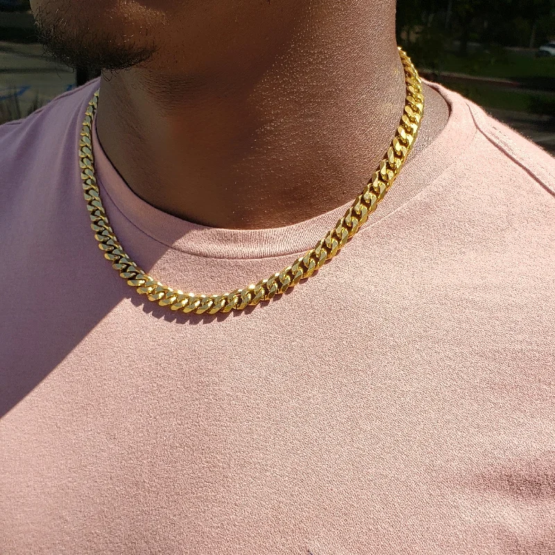 layered gold necklaces for women -Men's Thick Cuban Chain Necklace