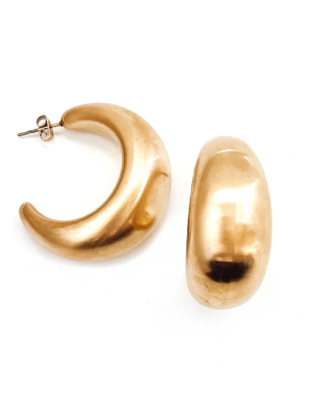 chic earrings for women -Enoch Matte Gold Earrings || Choose Size