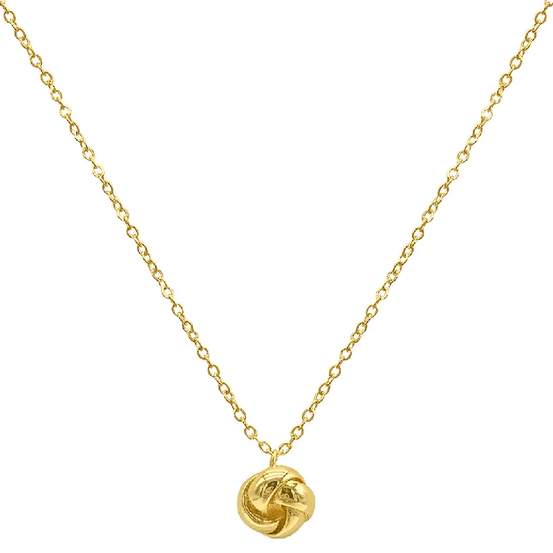 bridal necklaces for women -14k Gold Plated Knot Pendant Necklace