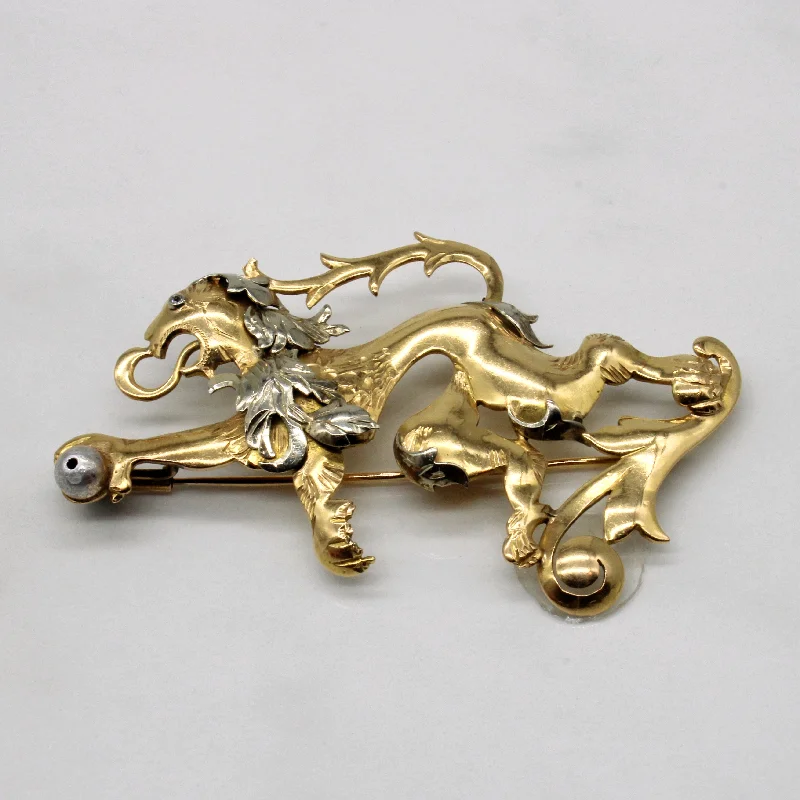 Diamond Lion Brooch | 0.01ct |