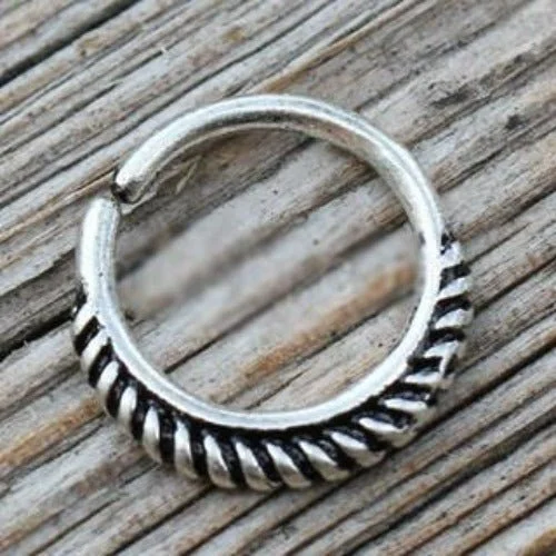 vintage wedding rings -316L Stainless Steel Braiding Design Seamless Ring / Septum Jewelry