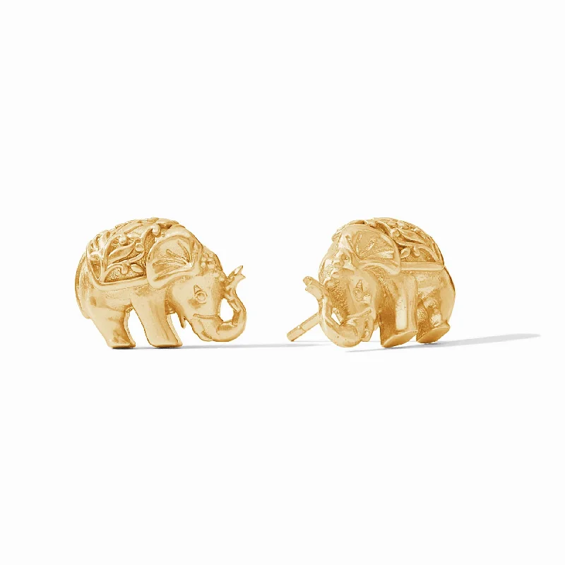 gold hoop earrings for women -Elephant Stud