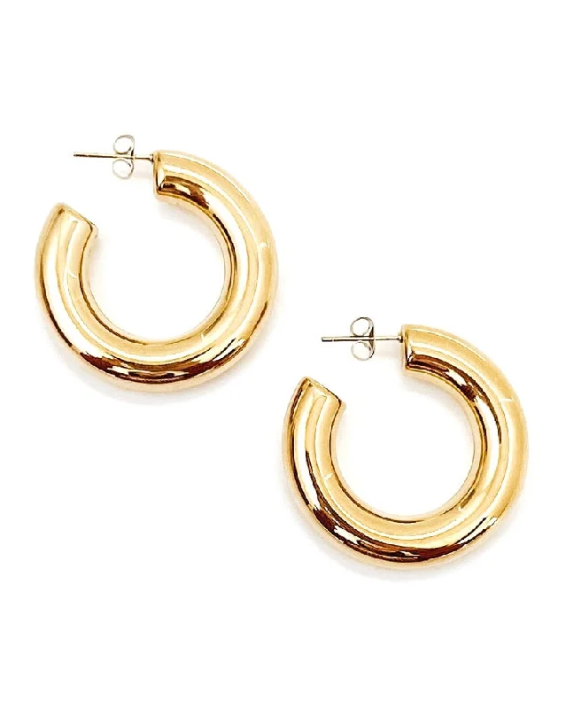 custom name earrings for women -Efa Gold Hoop Earrings