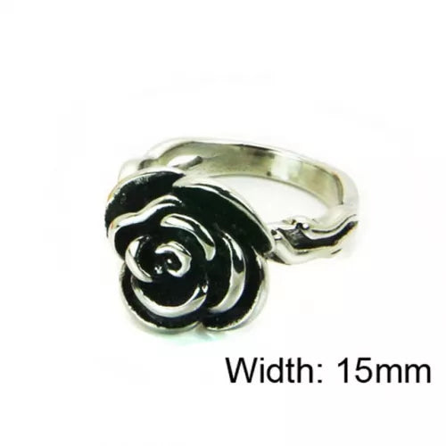 vintage diamond rings -Stainless Steel Ladies Rose Ring