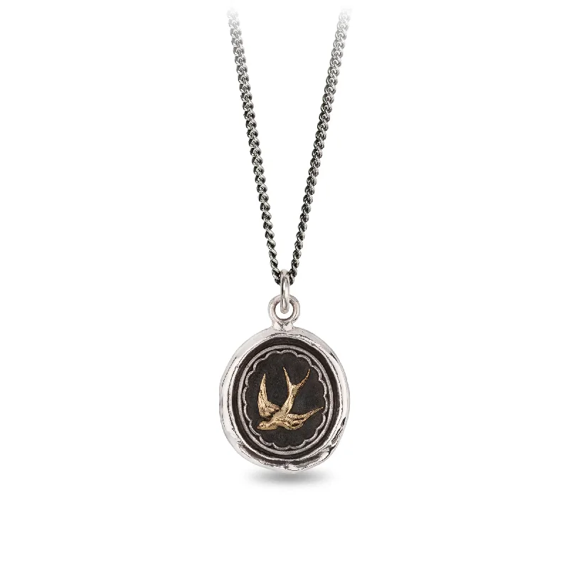 delicate diamond necklaces for women -Free Spirited 14k Gold On Silver Talisman