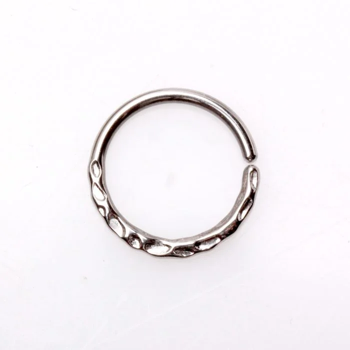 wedding ring sets for women -316L Stainless Steel Uneven Look Surface Seamless Ring / Septum Ring