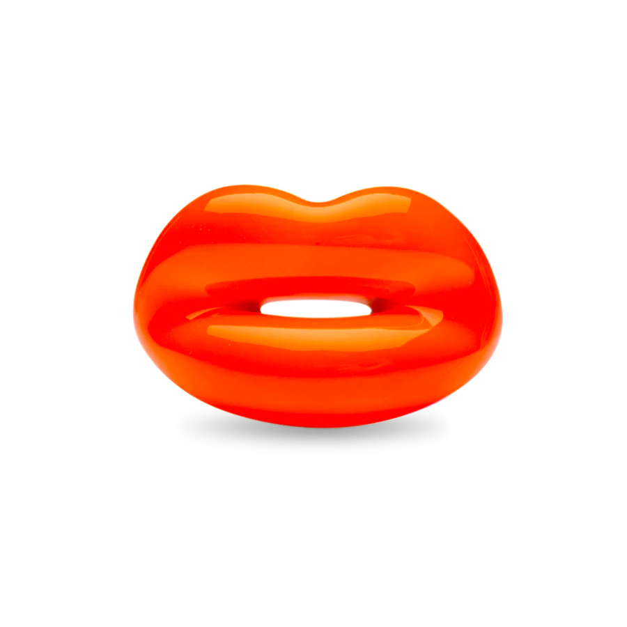 halo engagement rings -Neon Orange HOTLIPS Ring by Solange