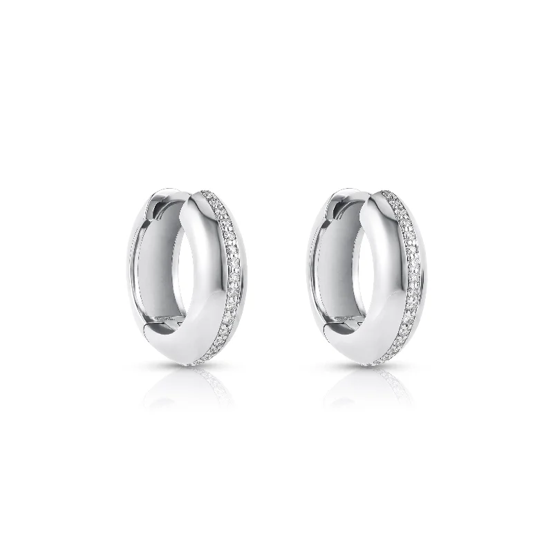 bold stud earrings for women -Diamond Bubble Huggies