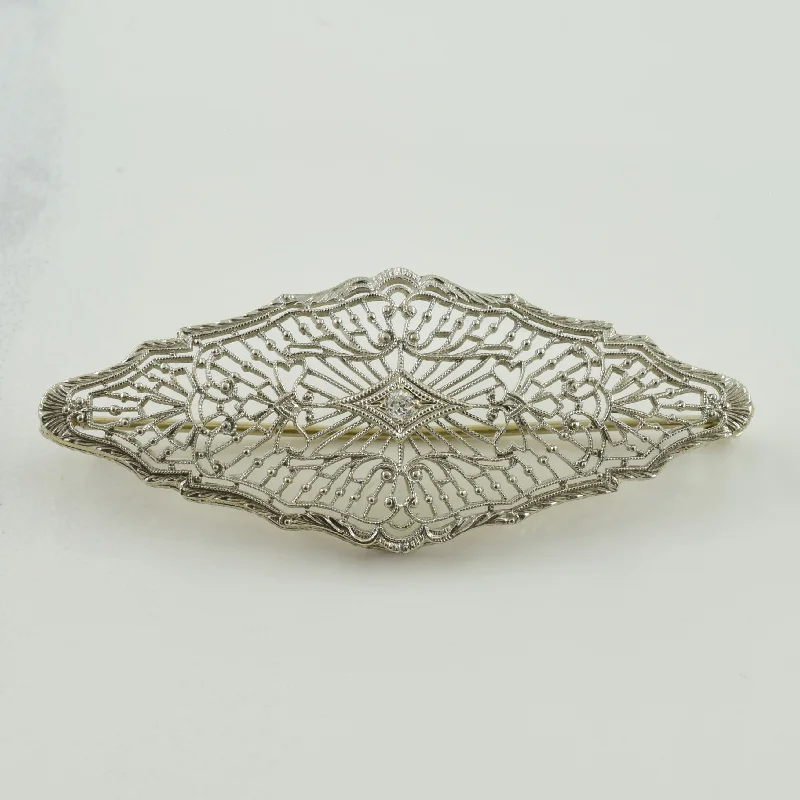 Diamond White Gold Brooch | 0.03ct |