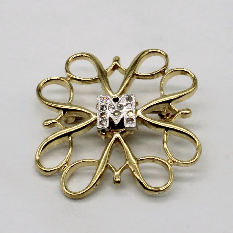 Diamond 'M' Brooch | 0.06ctw |