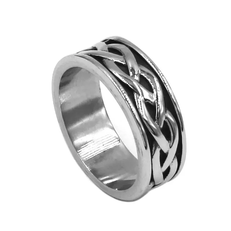 black diamond rings -Stainless Steel Celtic Knot Wedding Ring