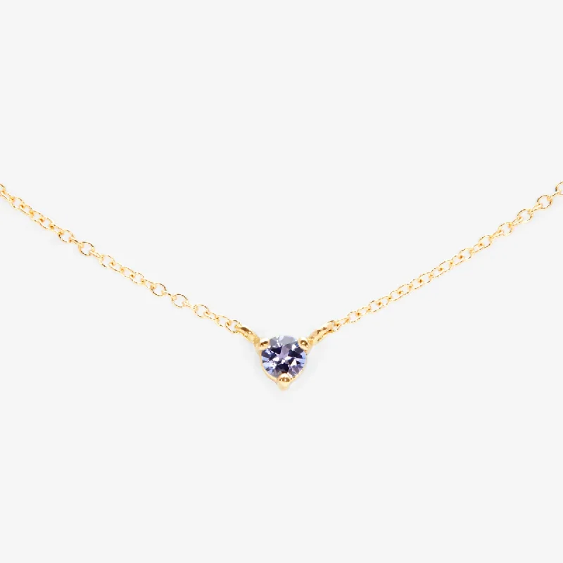 elegant necklaces for women -3mm Tanzanite Gold Necklace