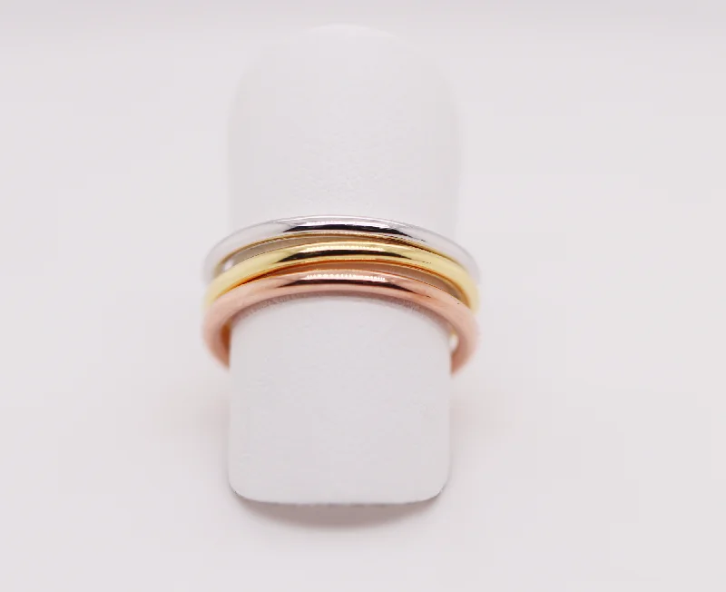 wedding ring bands -3 Tone Collection - 3 Layer Ring Ref: 3COLR014